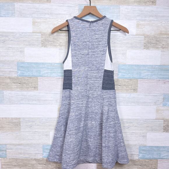 Athleta Derek Lam Downtown French Terry Mini Dress Gray Colorblock Womens XS - Picture 3 of 9